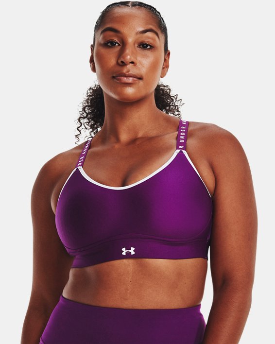 Brassière de sport UA Infinity Low Covered pour femme, Purple, pdpMainDesktop image number 3